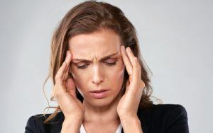 woman with migraine